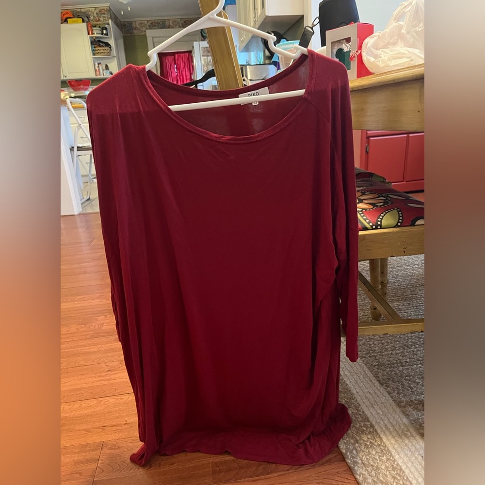 Red long sleeve dress shirt